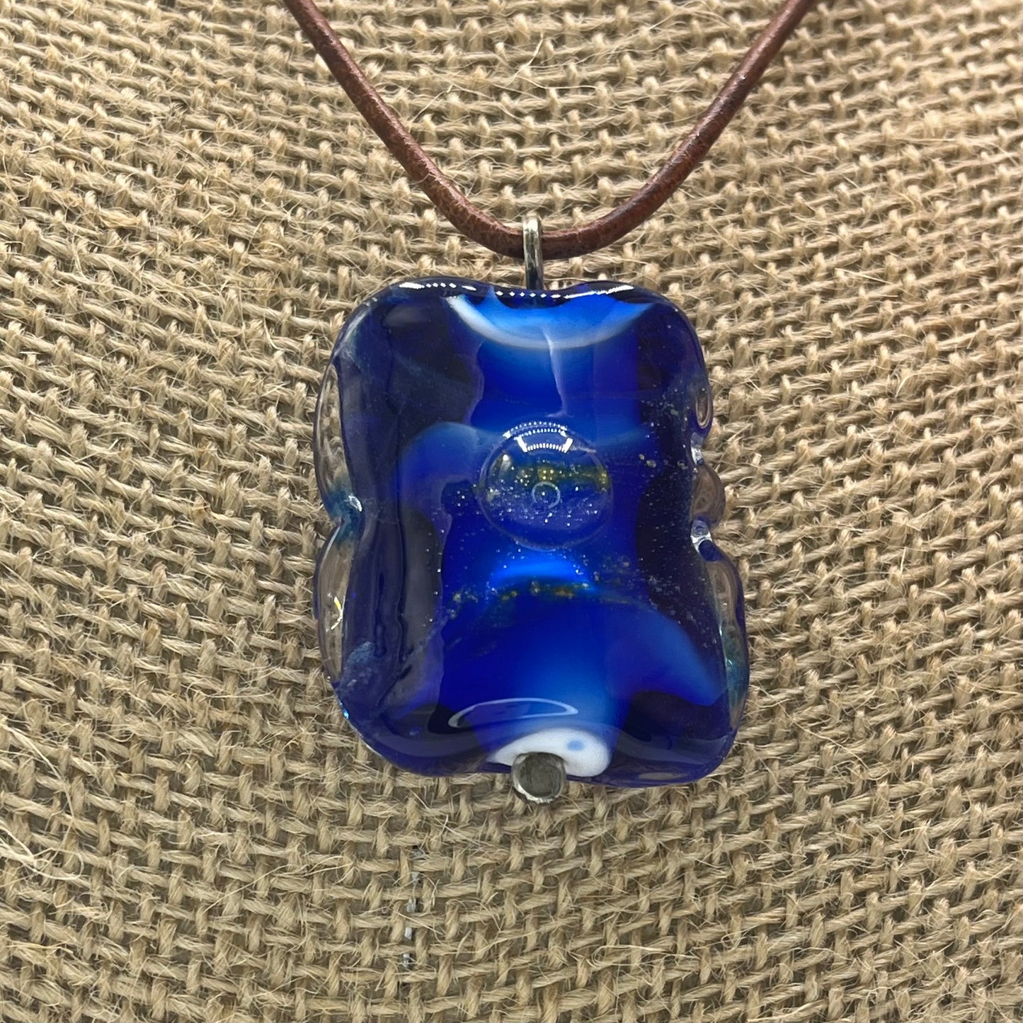 Glass Pendant with Leather Cord
