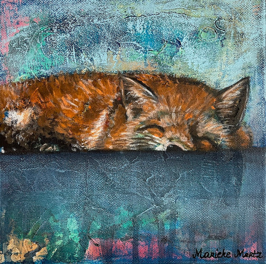 Sleeping Fox Painting - Marieke Mertz