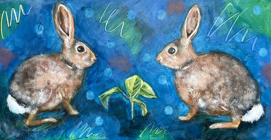 The Promise of Spring Bunny Rabbit Painting - Marieke Mertz