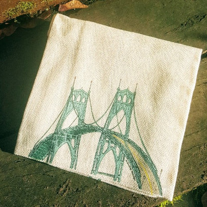 St. Johns Bridge Portland Oregon Kitchen Towel