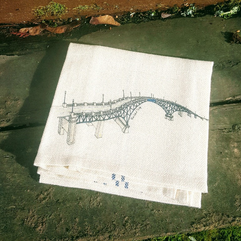 Ross Island Bridge Portland Oregon Kitchen Towel