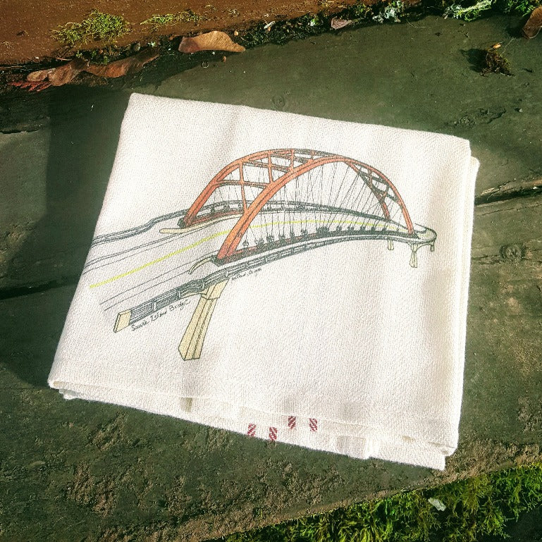 Sauvie Island Bridge Portland Oregon Kitchen Towel