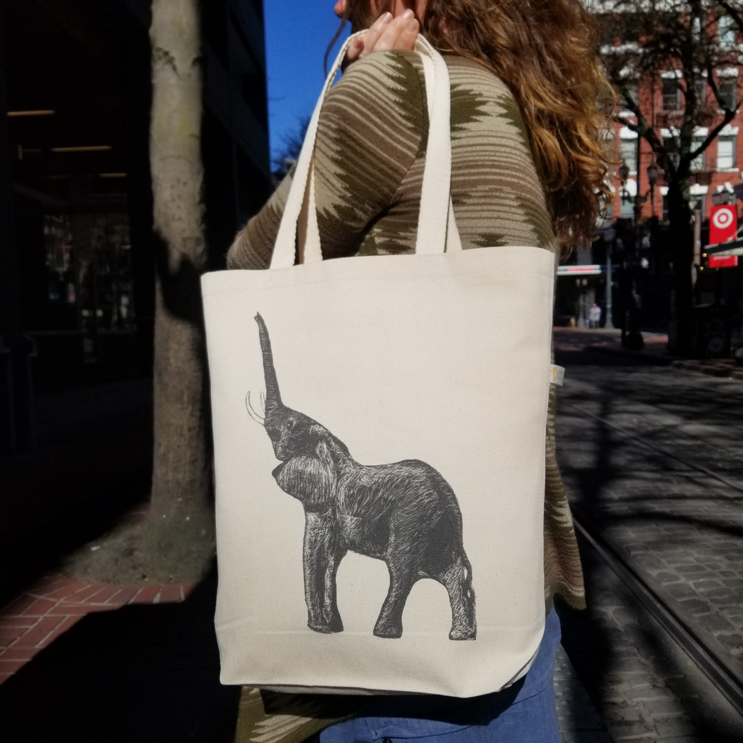 African Elephant Canvas Shoulder Bag