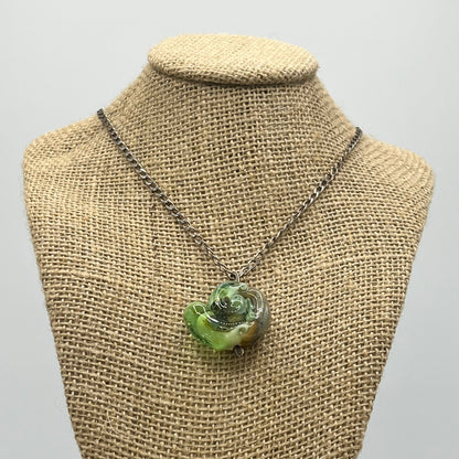 Color Glass Pendant with Silver Chain