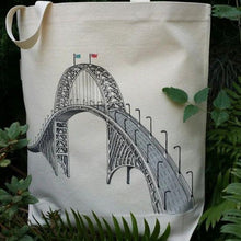 Load image into Gallery viewer, Fremont Bridge Portland Oregon Canvas Shoulder Bag
